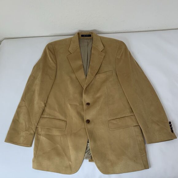 Polo University Club Ralph Lauren Blazer 43 Reg Tan Faux Suede Sport Coat Jacket - Picture 9 of 13